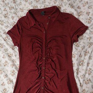 maroon wild fable rouche dress
